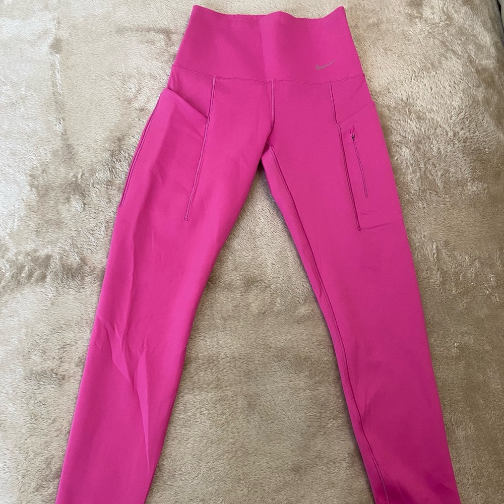 Hot Pink Nike Go Dri-Fit Leggings